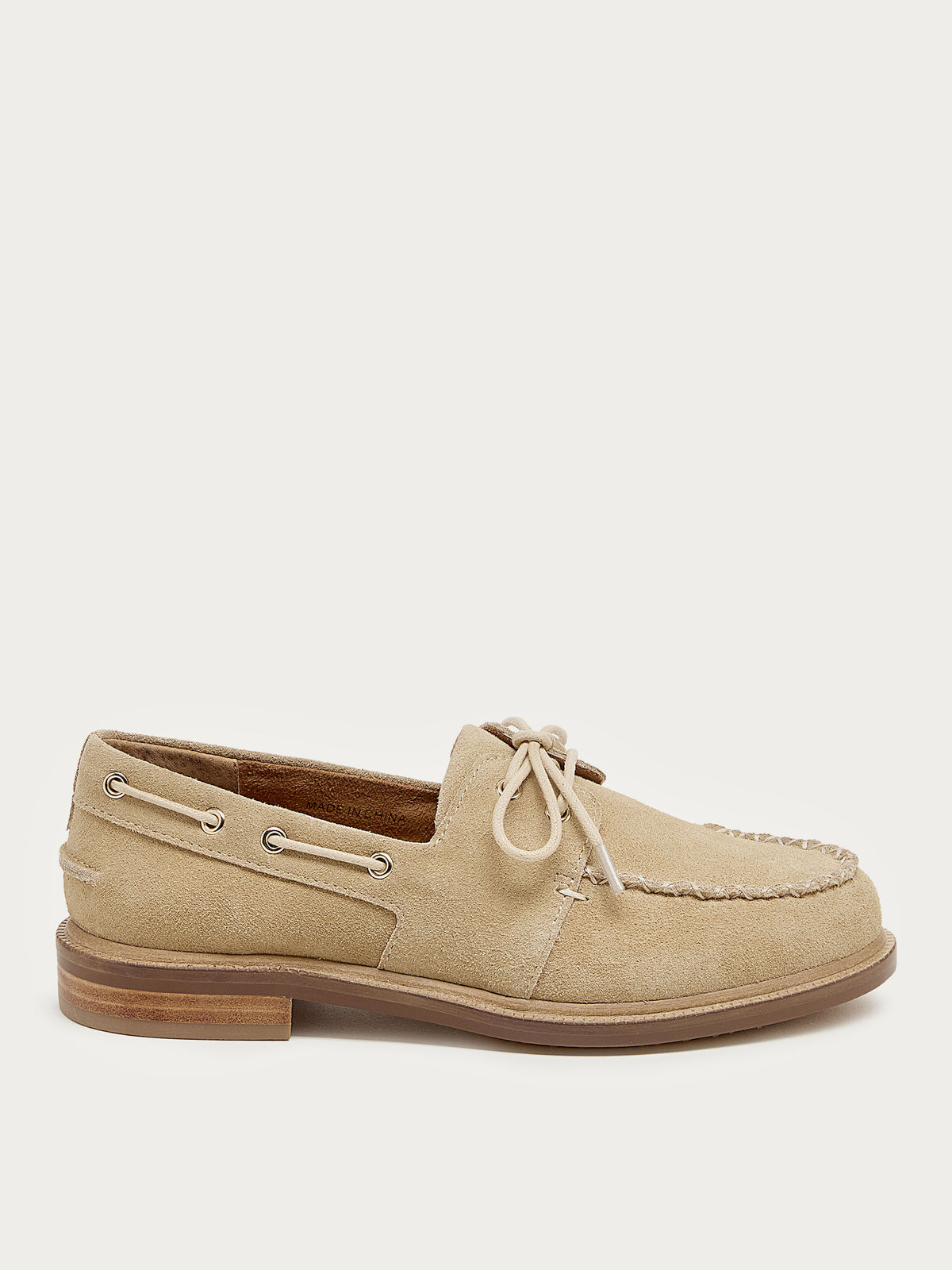 Linny Oatmeal Suede Boat Shoe
