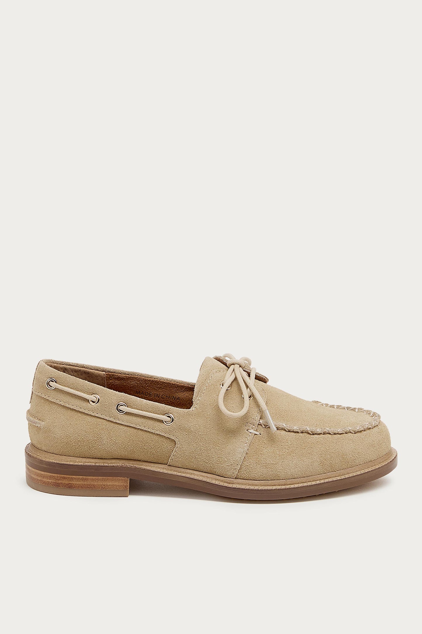 Linny Oatmeal Suede Boat Shoe