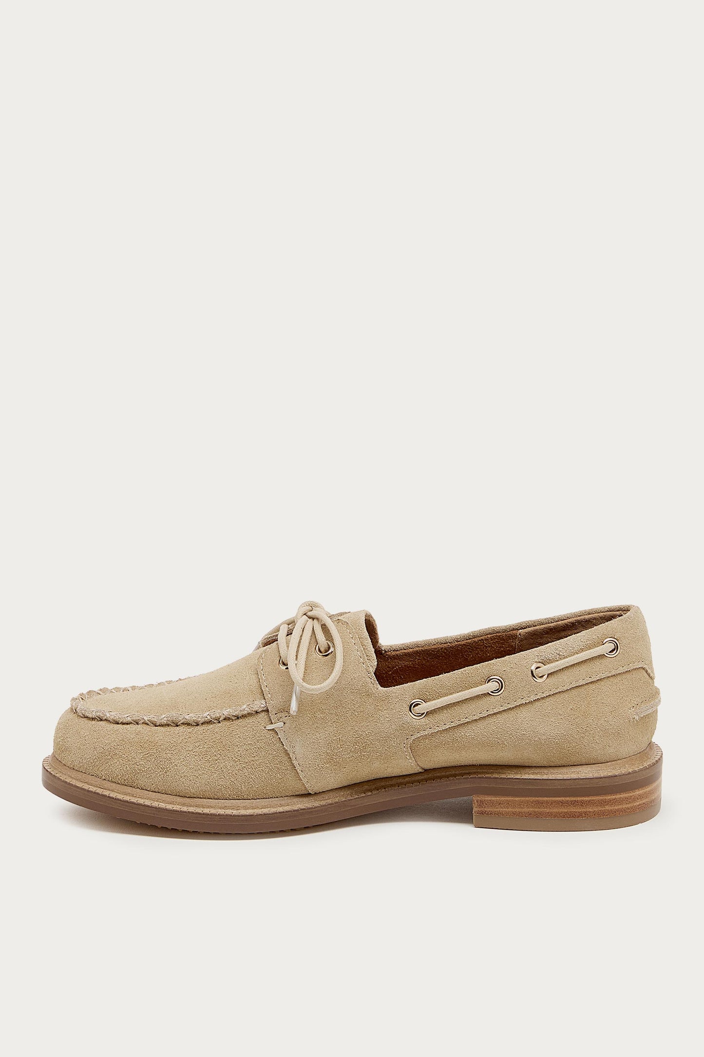 Linny Oatmeal Suede Boat Shoe