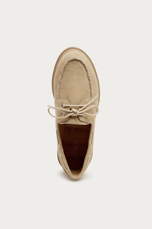 Linny Oatmeal Suede Boat Shoe