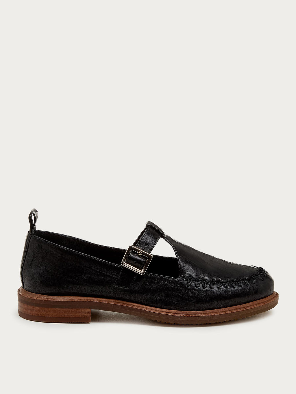 Lou Black T-Strap Mary Jane Loafers