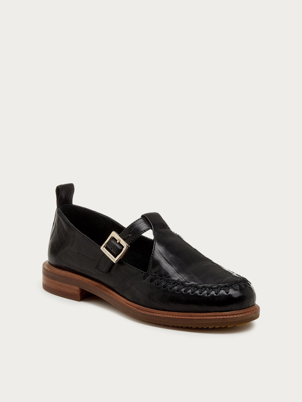Lou Black T-Strap Mary Jane Loafers