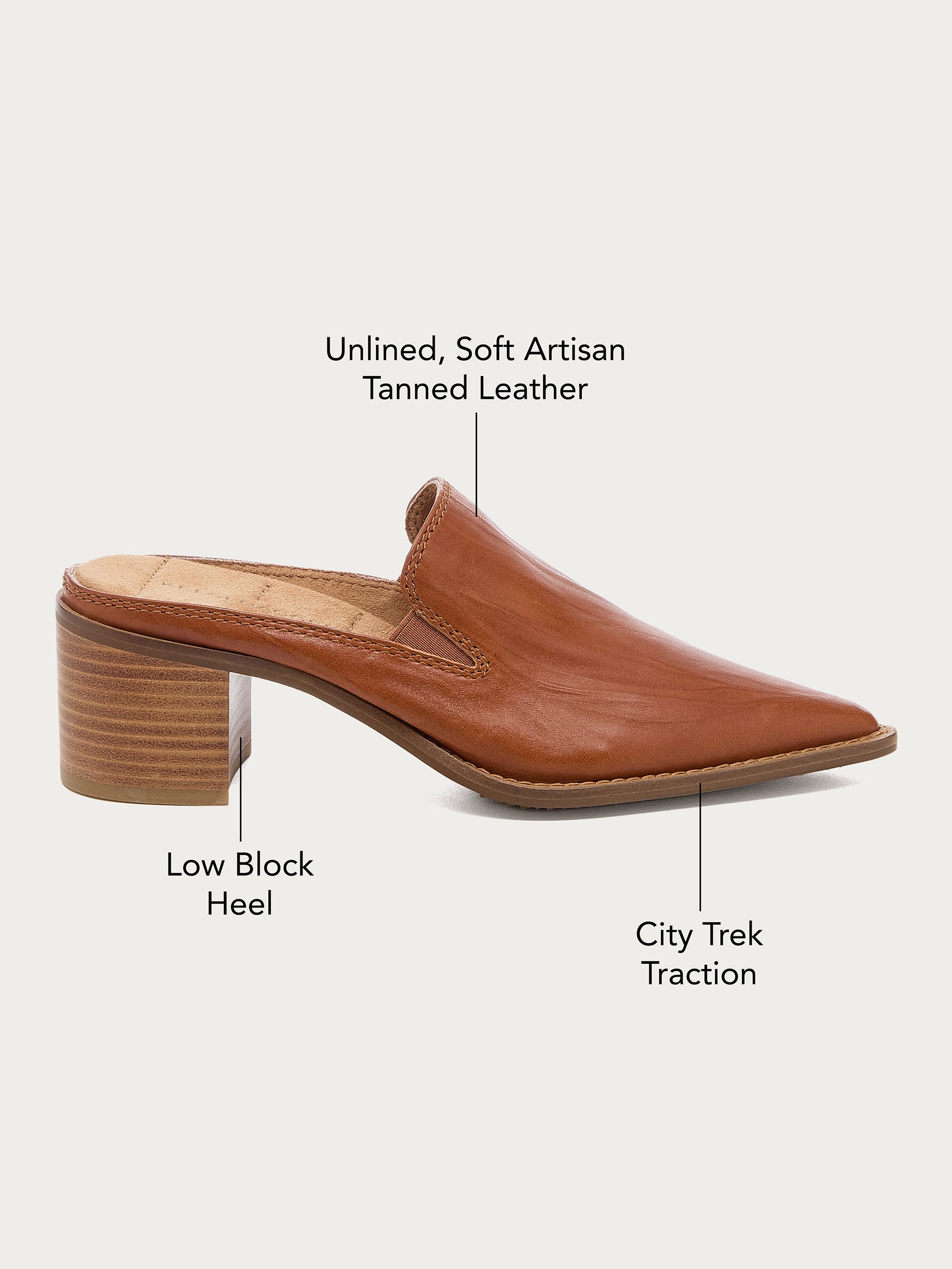 Mason Burnt Cognac Pointed Toe Mules