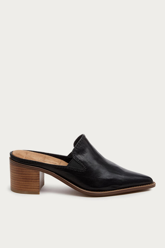 Mason Black Pointed Toe Mules