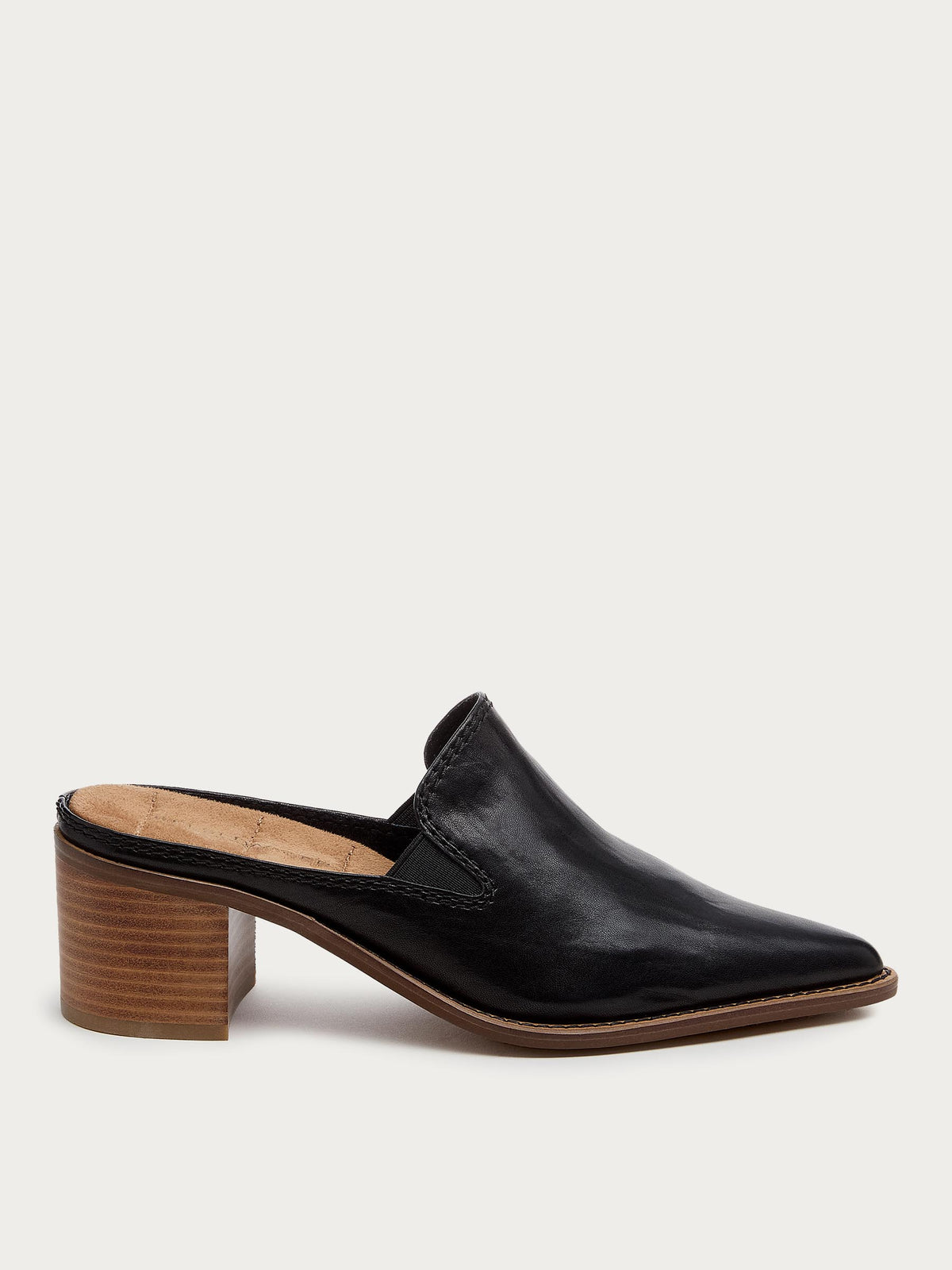 Mason Black Pointed Toe Mules