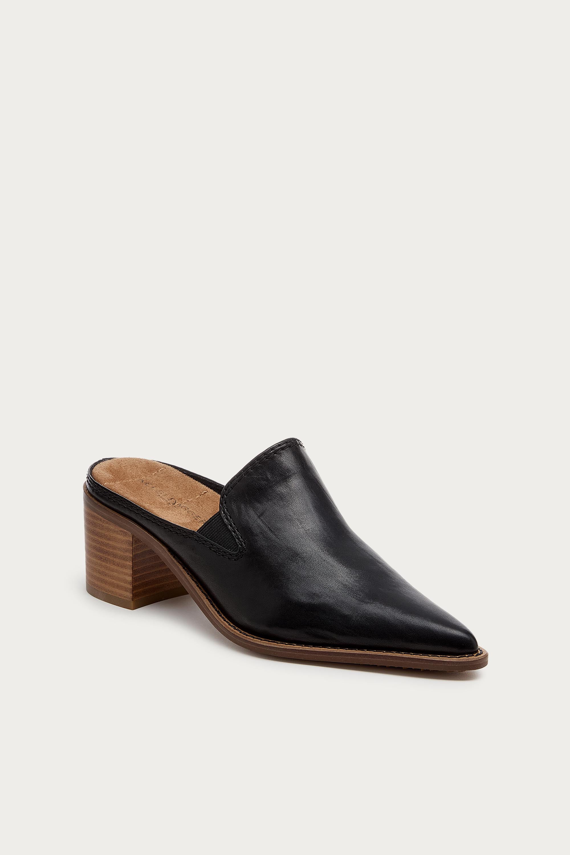 Mason Black Pointed Toe Mules