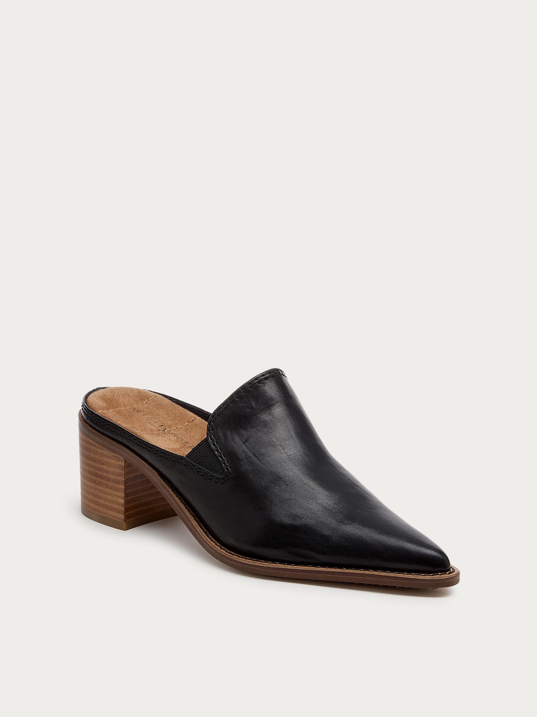 Mason Black Pointed Toe Mules