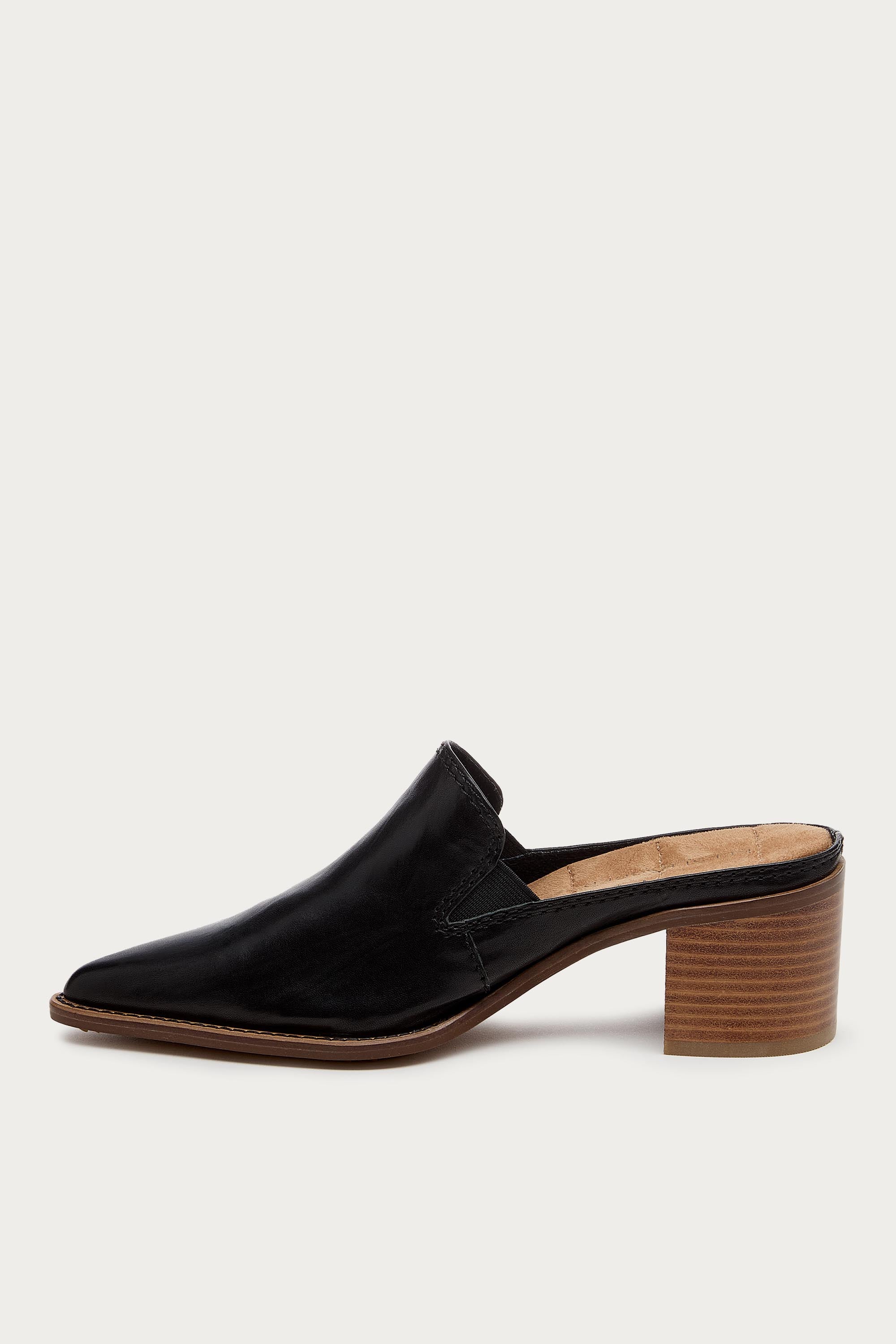 Mason Black Pointed Toe Mules