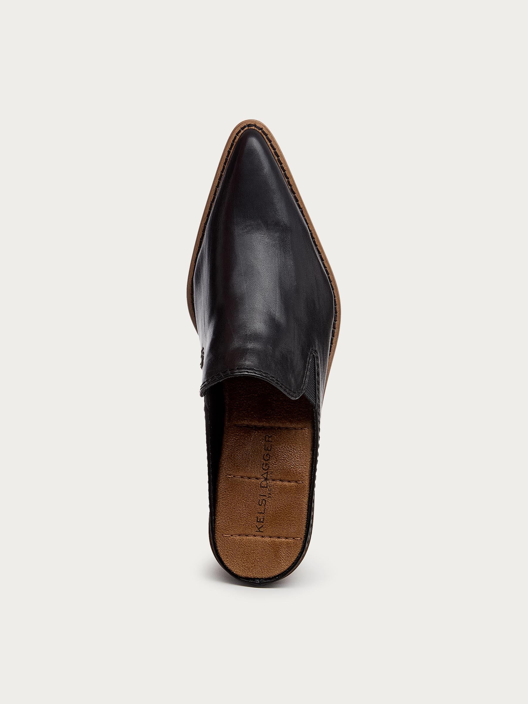 Mason Black Pointed Toe Mules