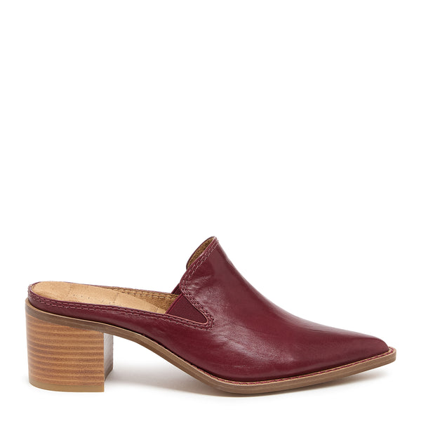 Kelsi Dagger Brooklyn Women's Mason Merlot Leather Mules – Kelsi