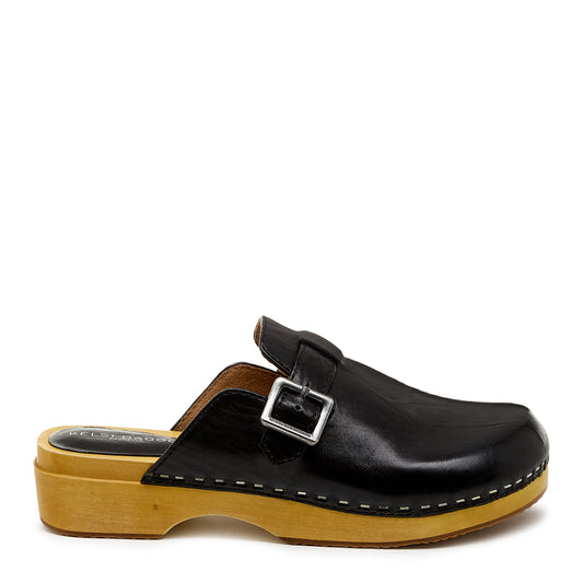 Nitro Black Leather Clog