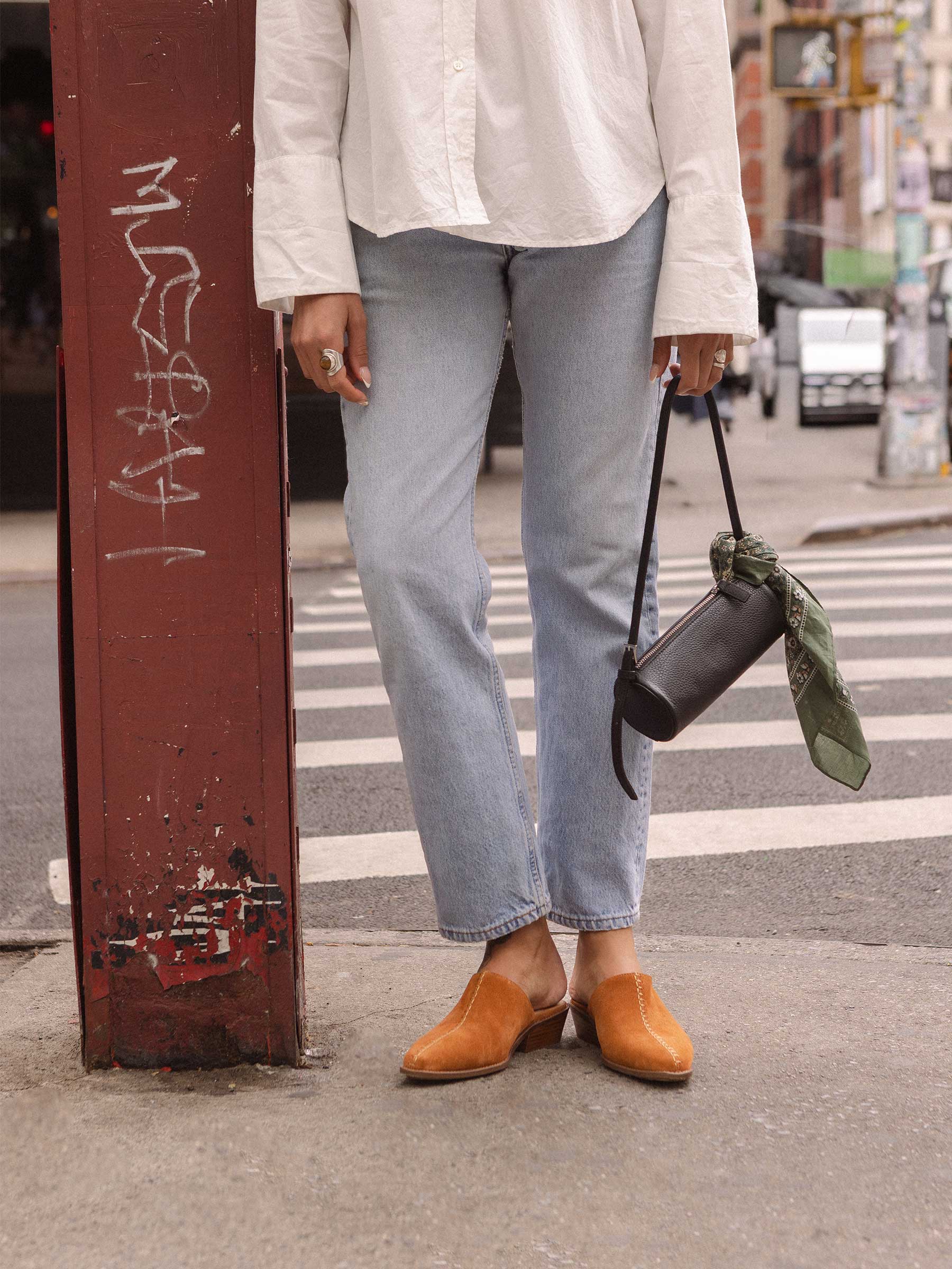 Pierce Burnt Cognac Mules