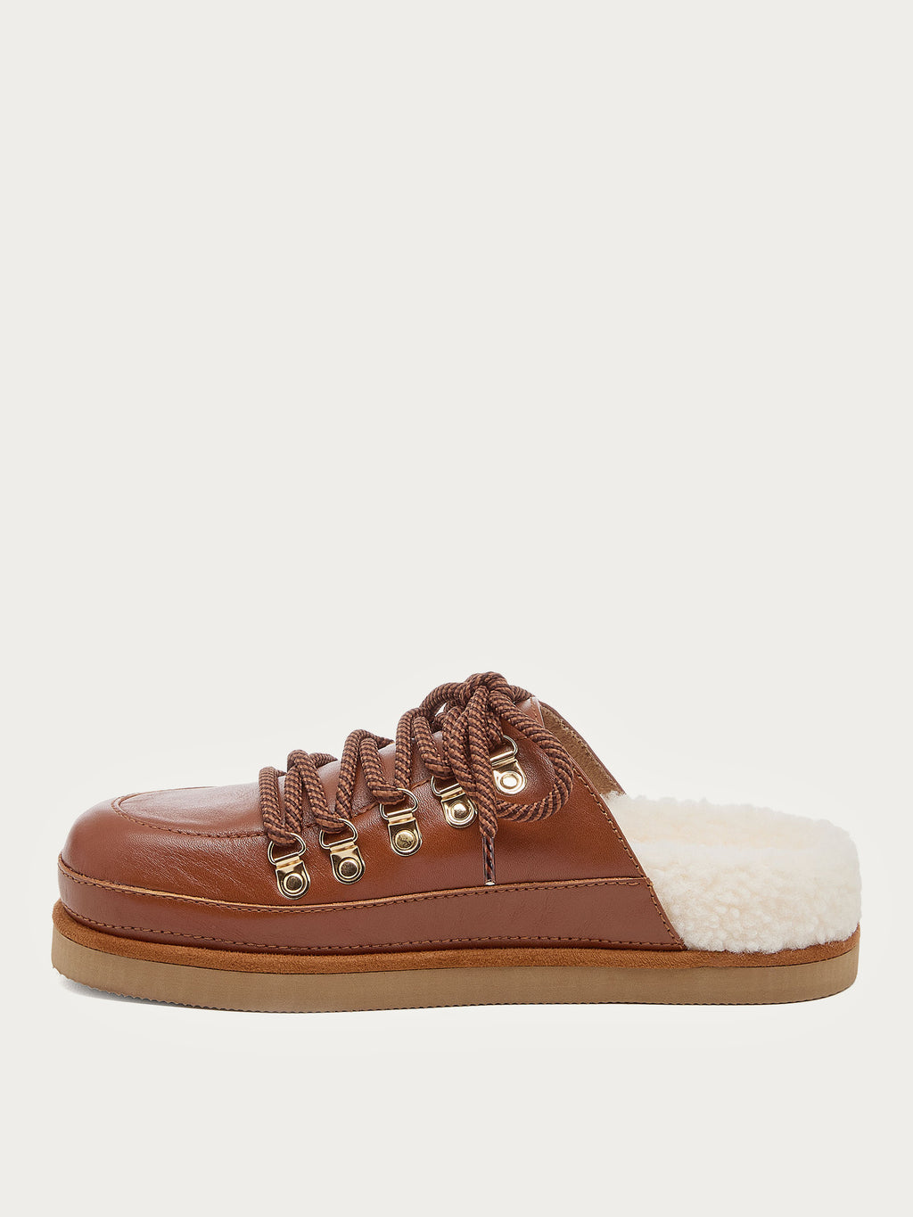 Inner side of the Sol auburn mule clog