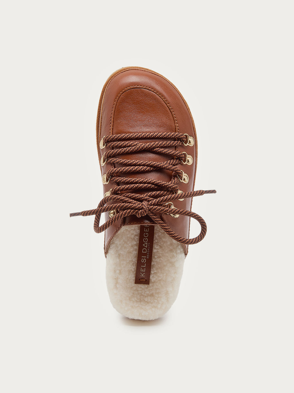 Top-down view of the Sol auburn mule clog