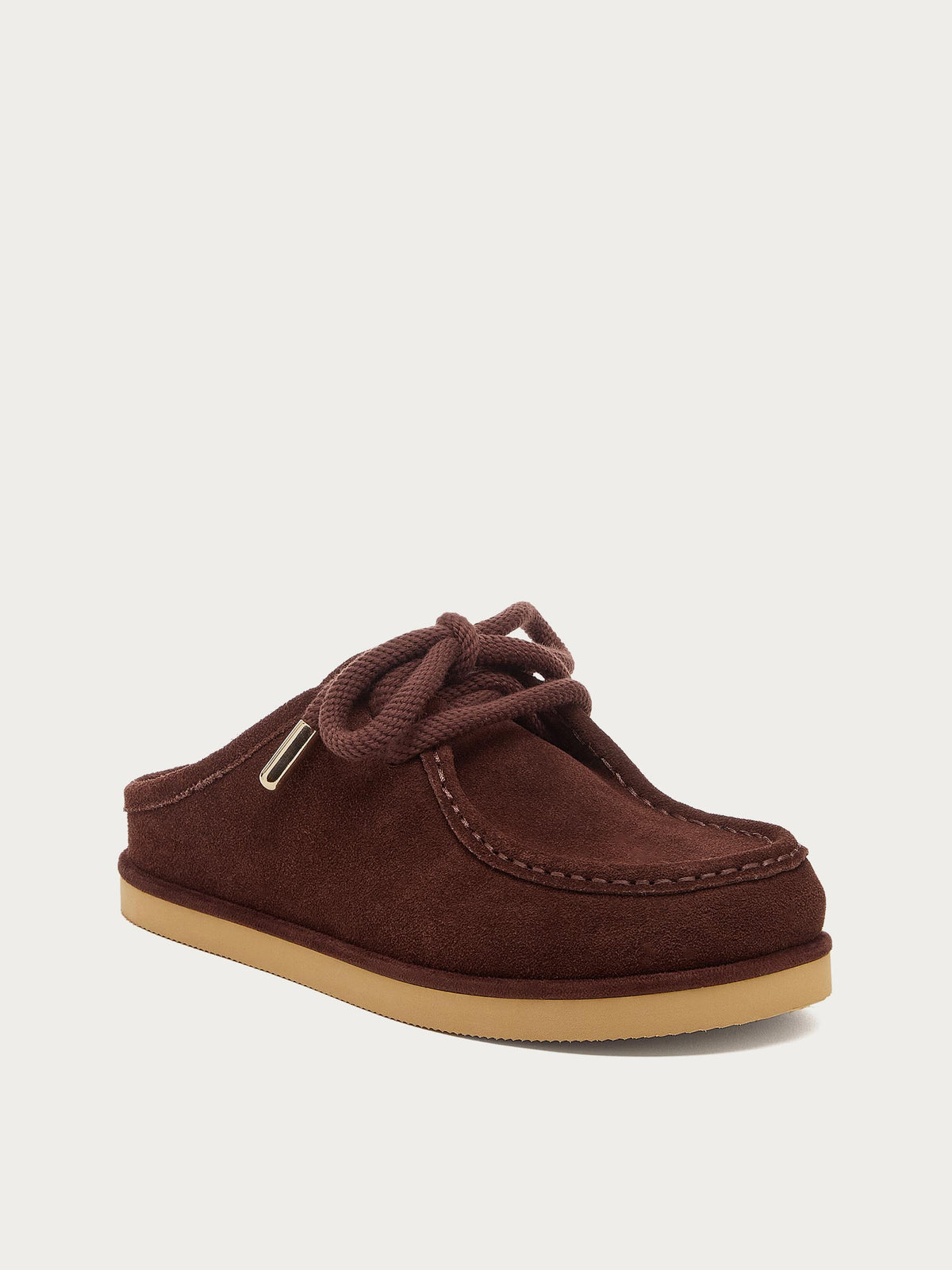 Stormy Brown Suede Mules