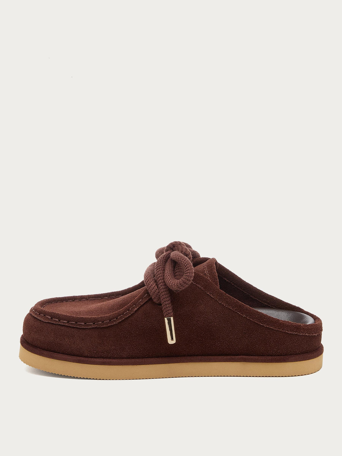 Stormy Brown Suede Mules