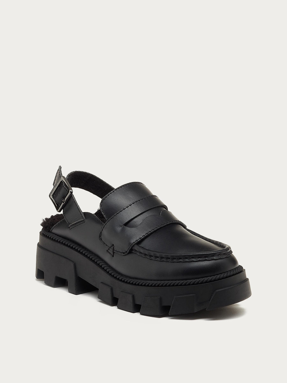 Bowery Black Lug Sole Loafer
