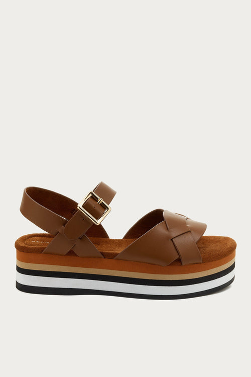 Breeze Peanut Tricolor Platform Sandals