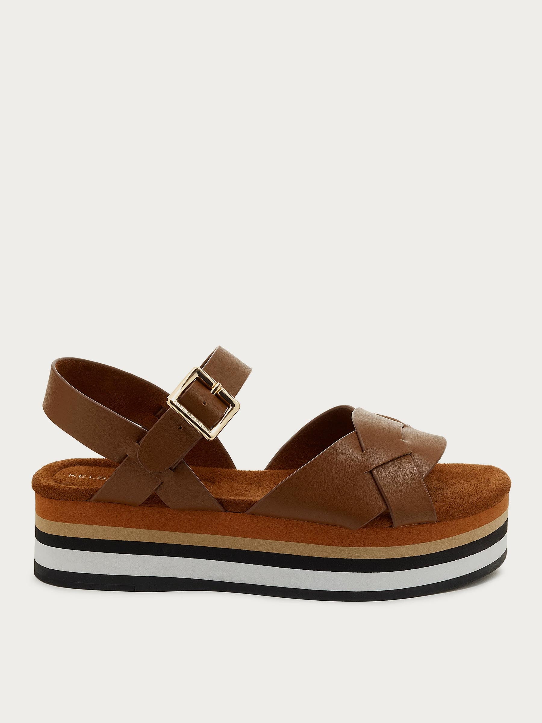 Breeze Peanut Tricolor Platform Sandals