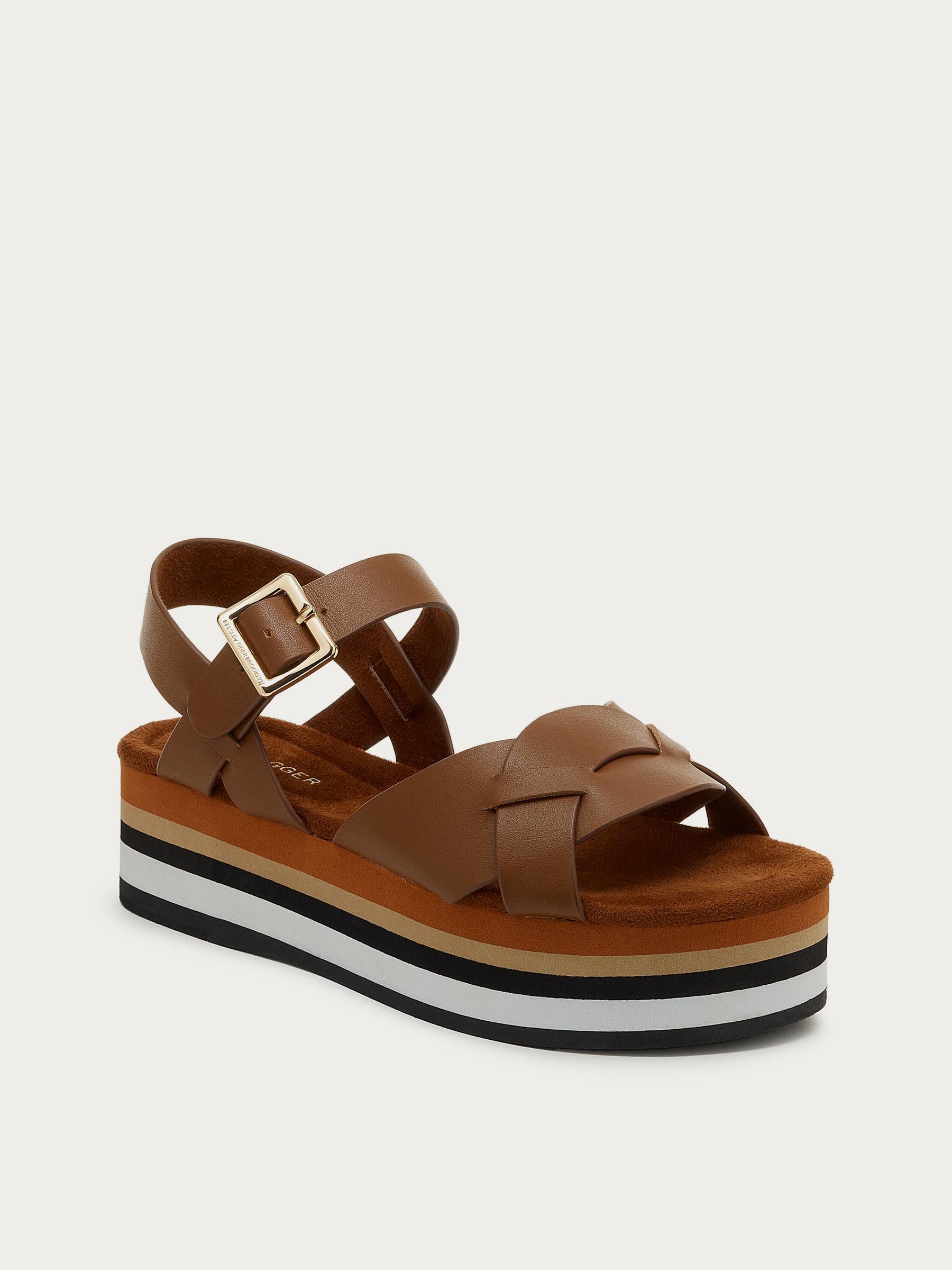Breeze Peanut Tricolor Platform Sandals