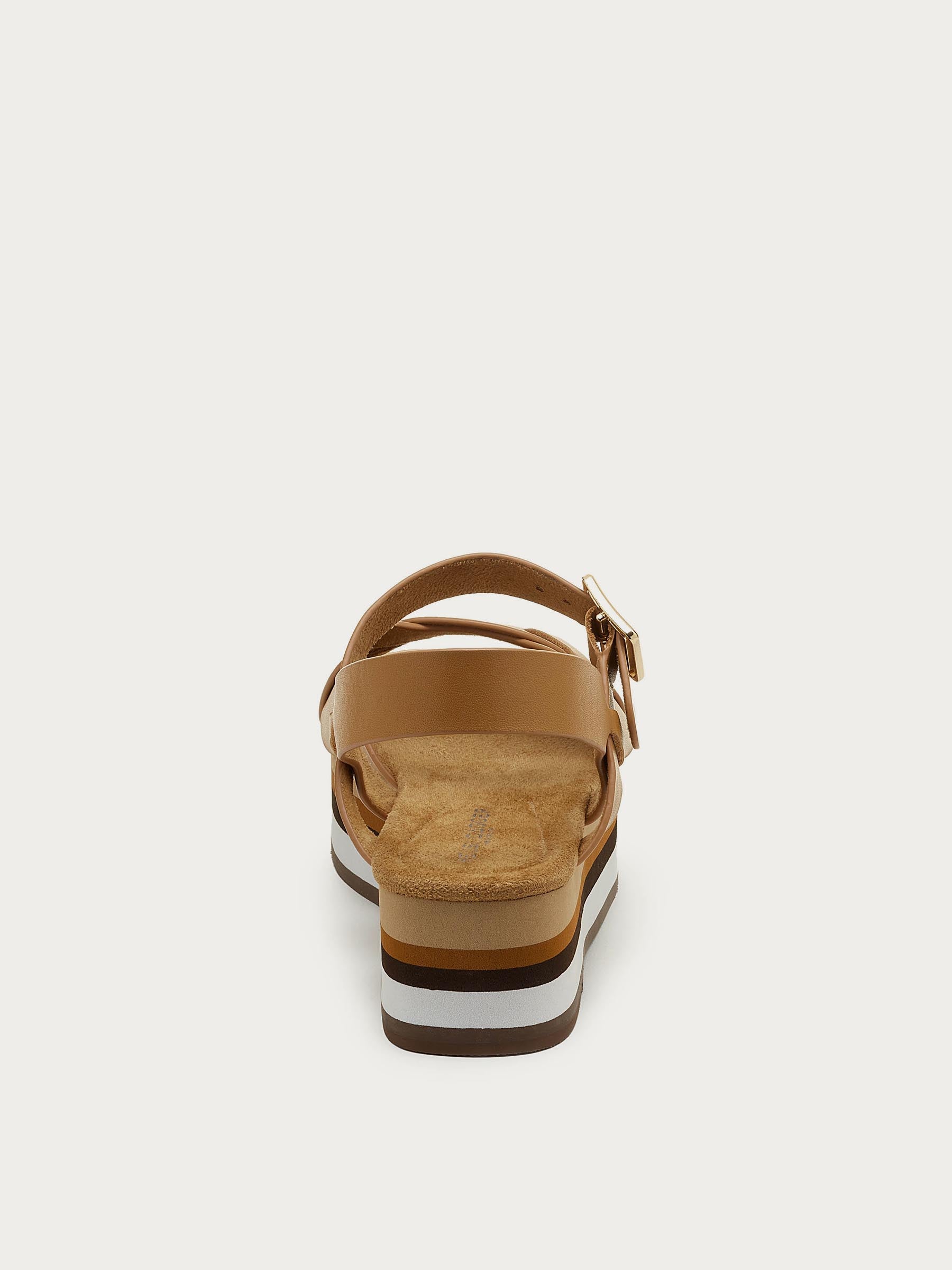 Breeze Tan Tricolor Platform Sandals