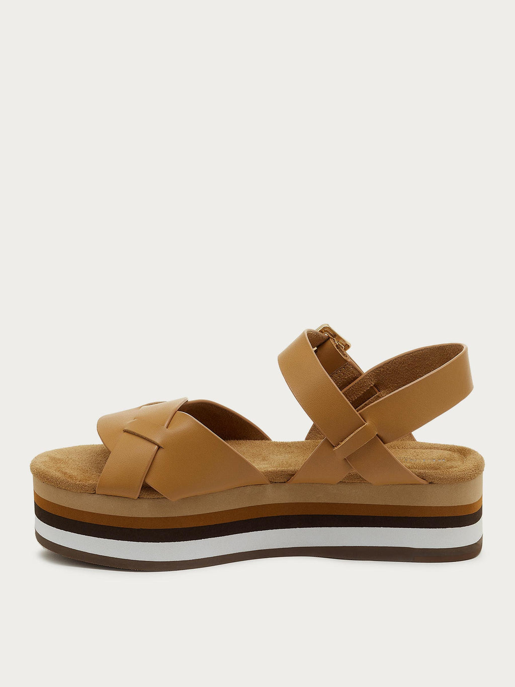 Breeze Tan Tricolor Platform Sandals