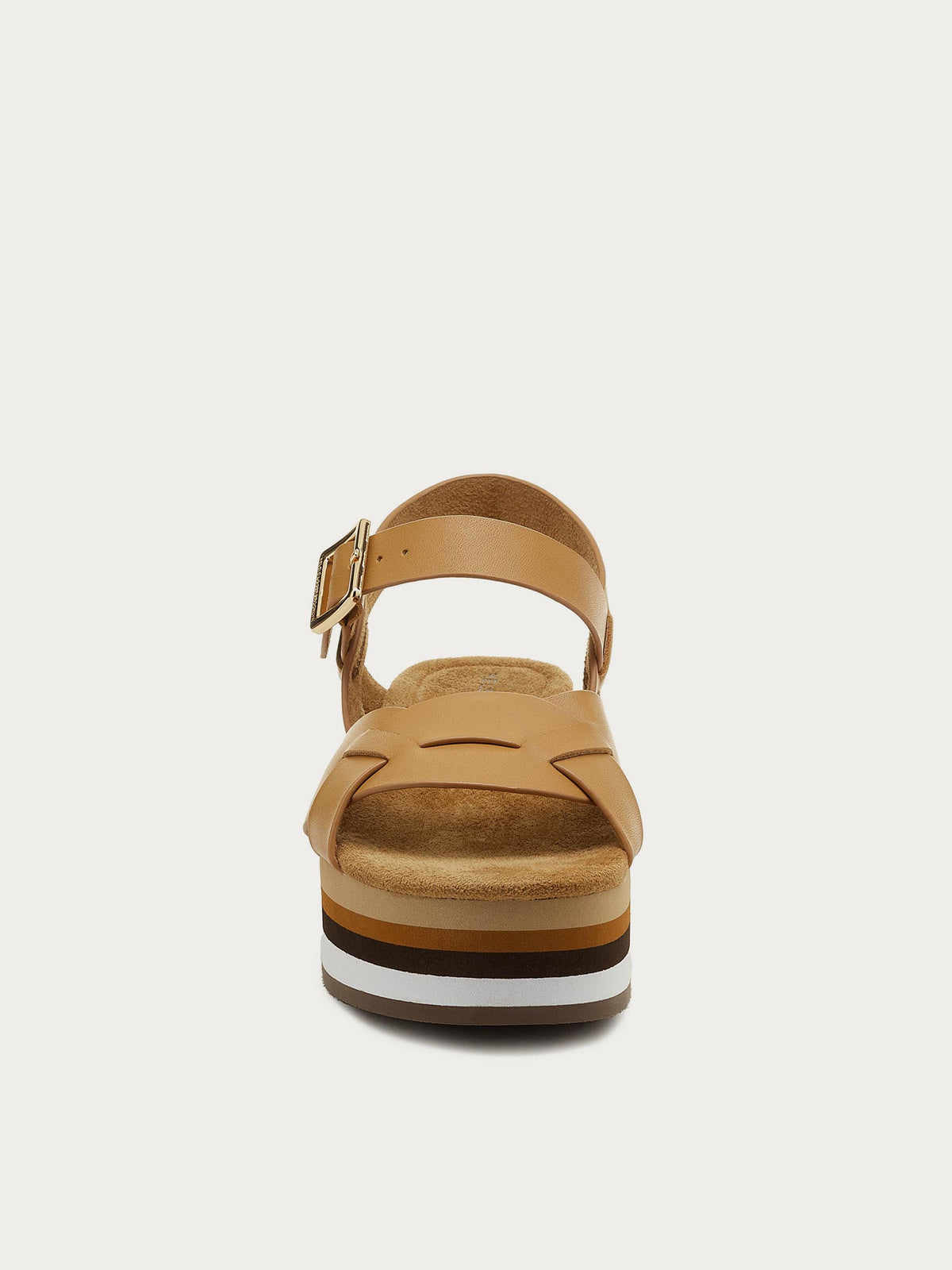 Breeze Tan Tricolor Platform Sandals