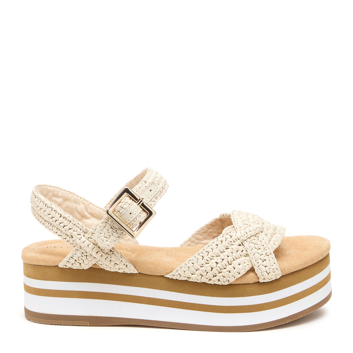 Kelsi Dagger Women's Breeze Raffia Platform Sandal in Shell