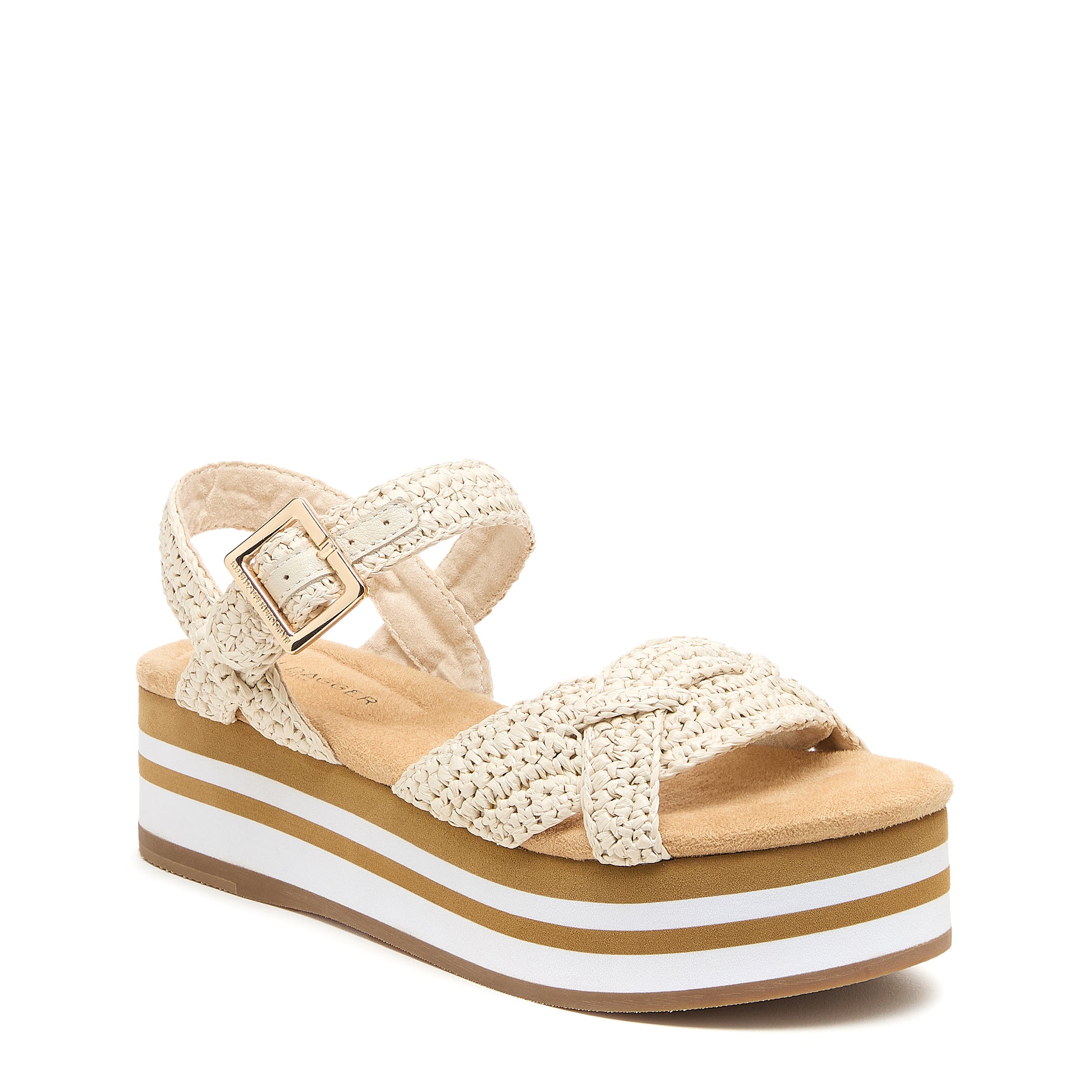 Kelsi Dagger Women's Breeze Raffia Platform Sandal in Shell