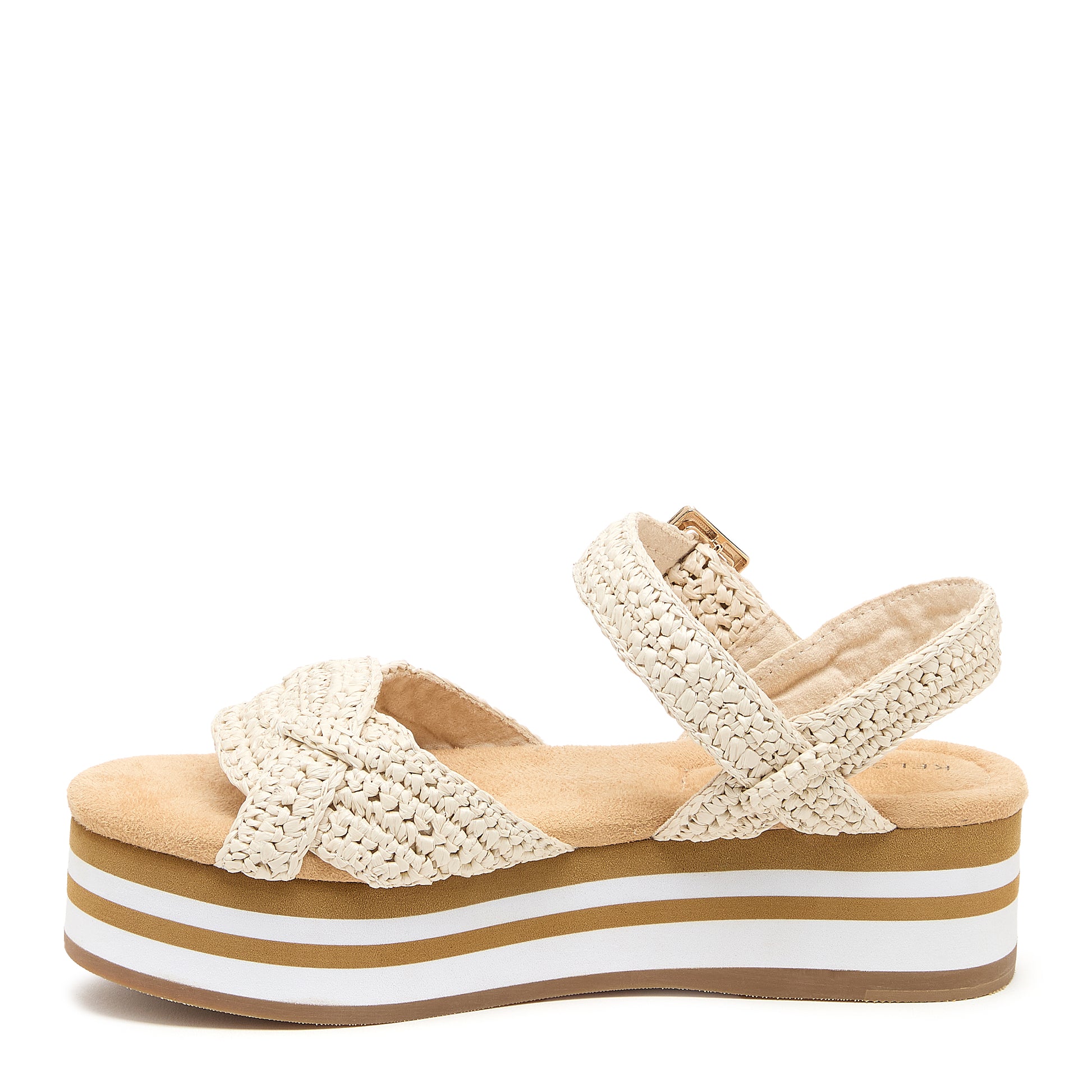 Kelsi Dagger Women's Breeze Raffia Platform Sandal in Shell