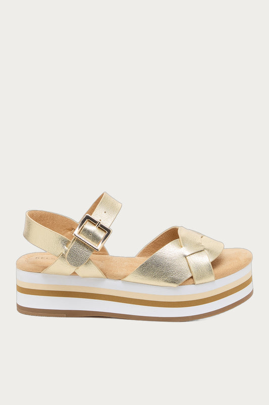 Breeze Light Gold Platform Sandals