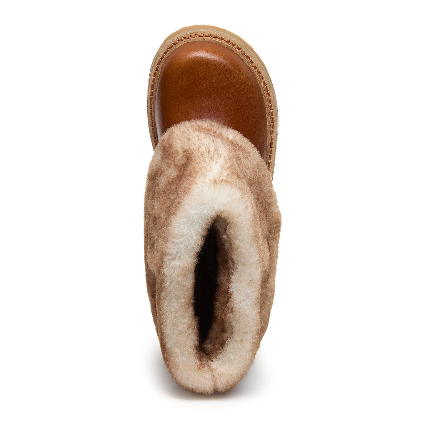Kelsi Dagger Women's Calvin Cuffed Cognac Boots - Faux Fur, Leather, Crepe Sole