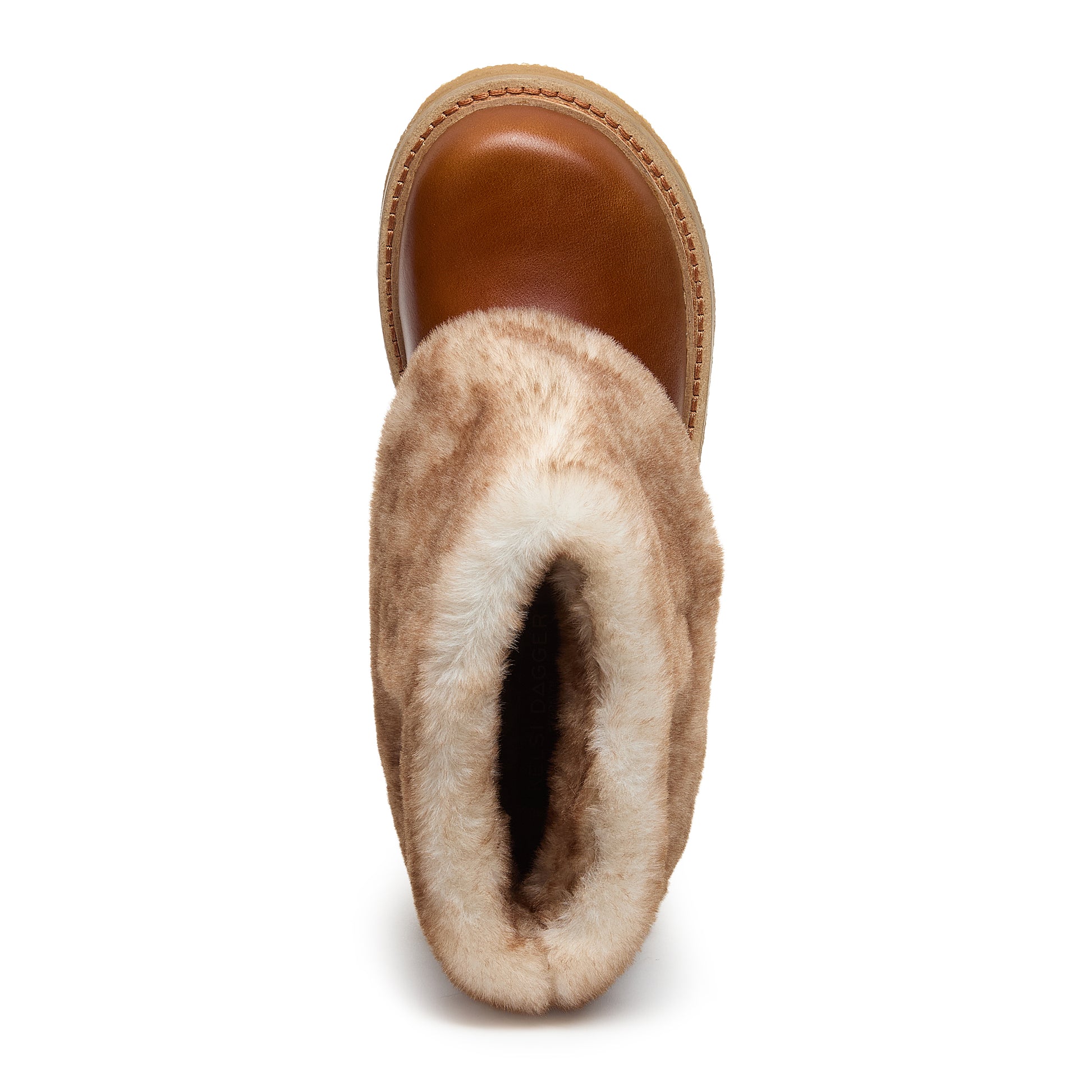 Kelsi Dagger Women's Calvin Cuffed Cognac Boots - Faux Fur, Leather, Crepe Sole
