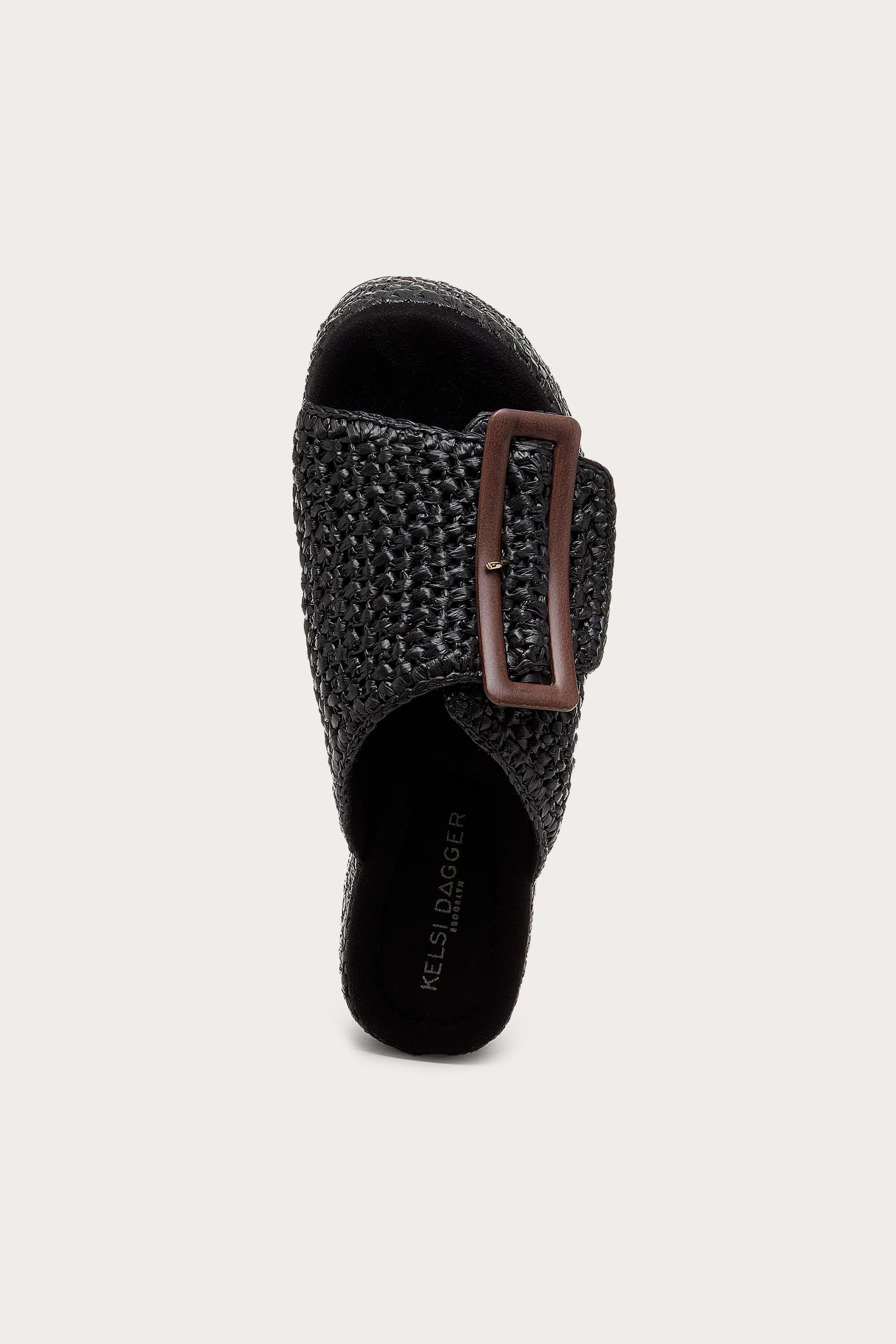 Dover Black Raffia Platform Sandals