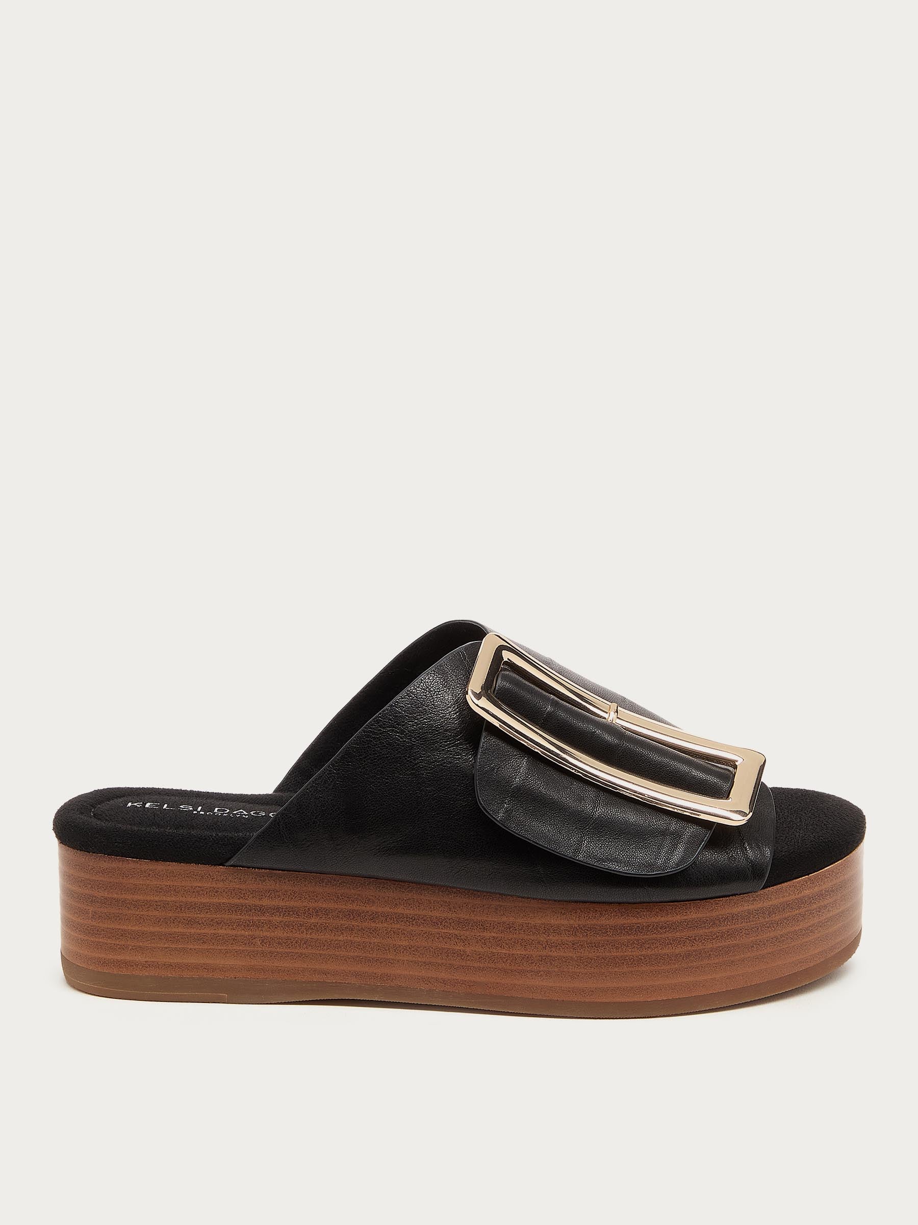 Dover Black Distressed Platform Sandals