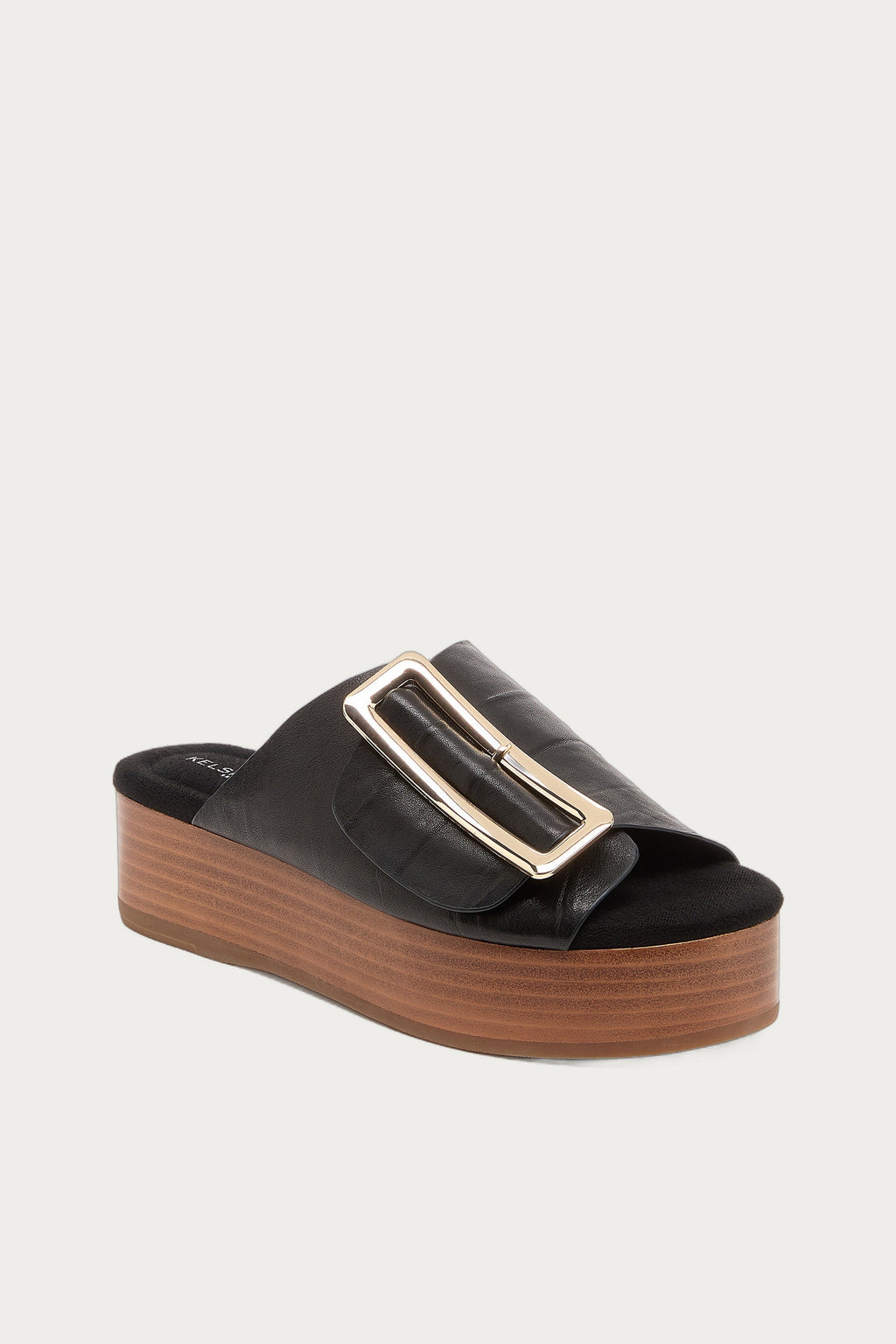 Dover Black Leather Platform Sandals