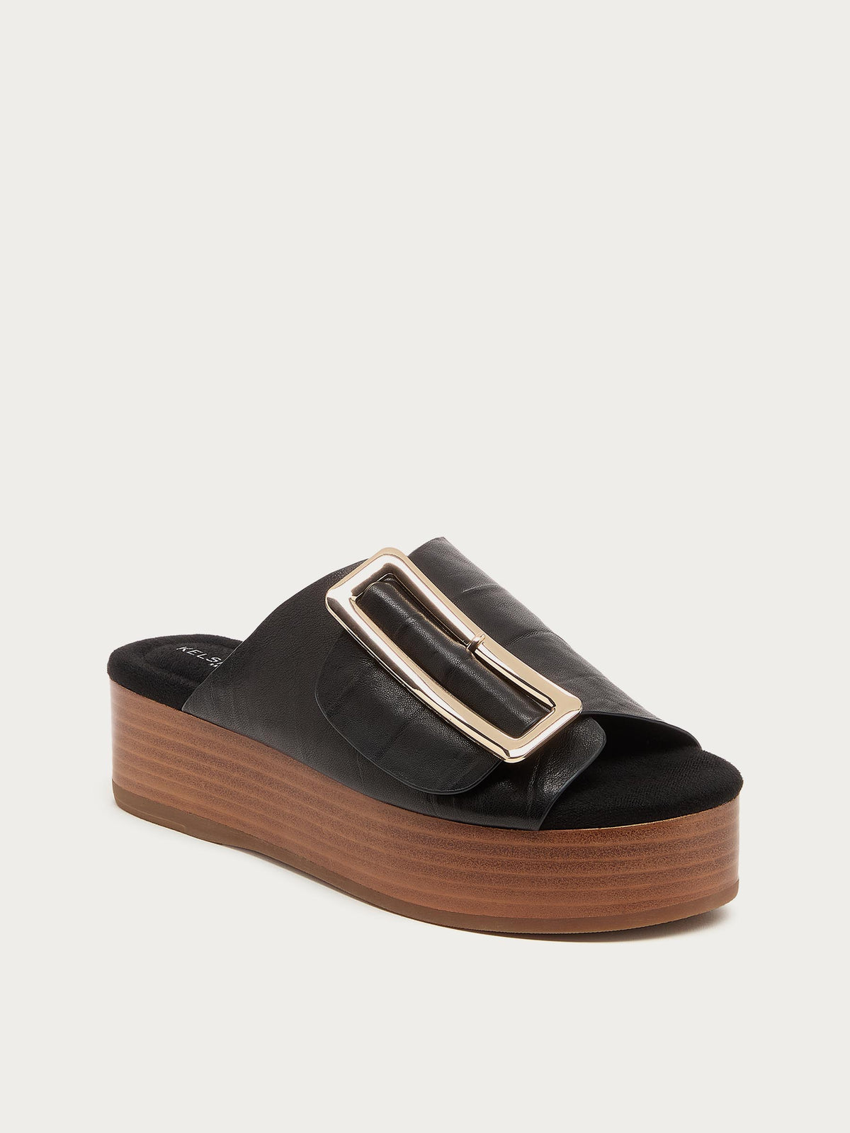 Dover Black Distressed Platform Sandals