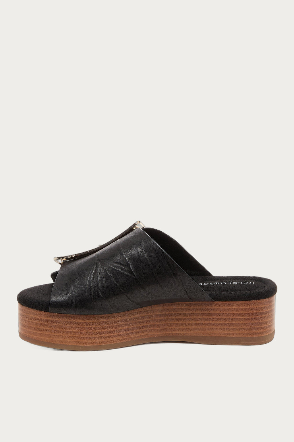 Dover Black Leather Platform Sandals
