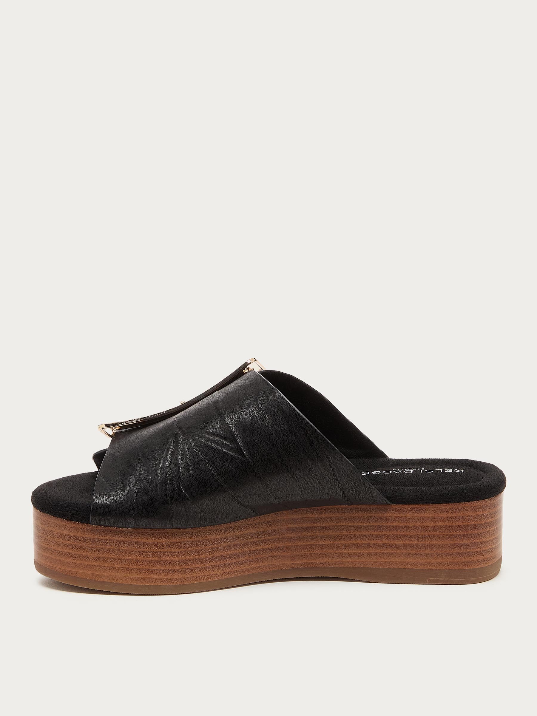 Dover Black Distressed Platform Sandals