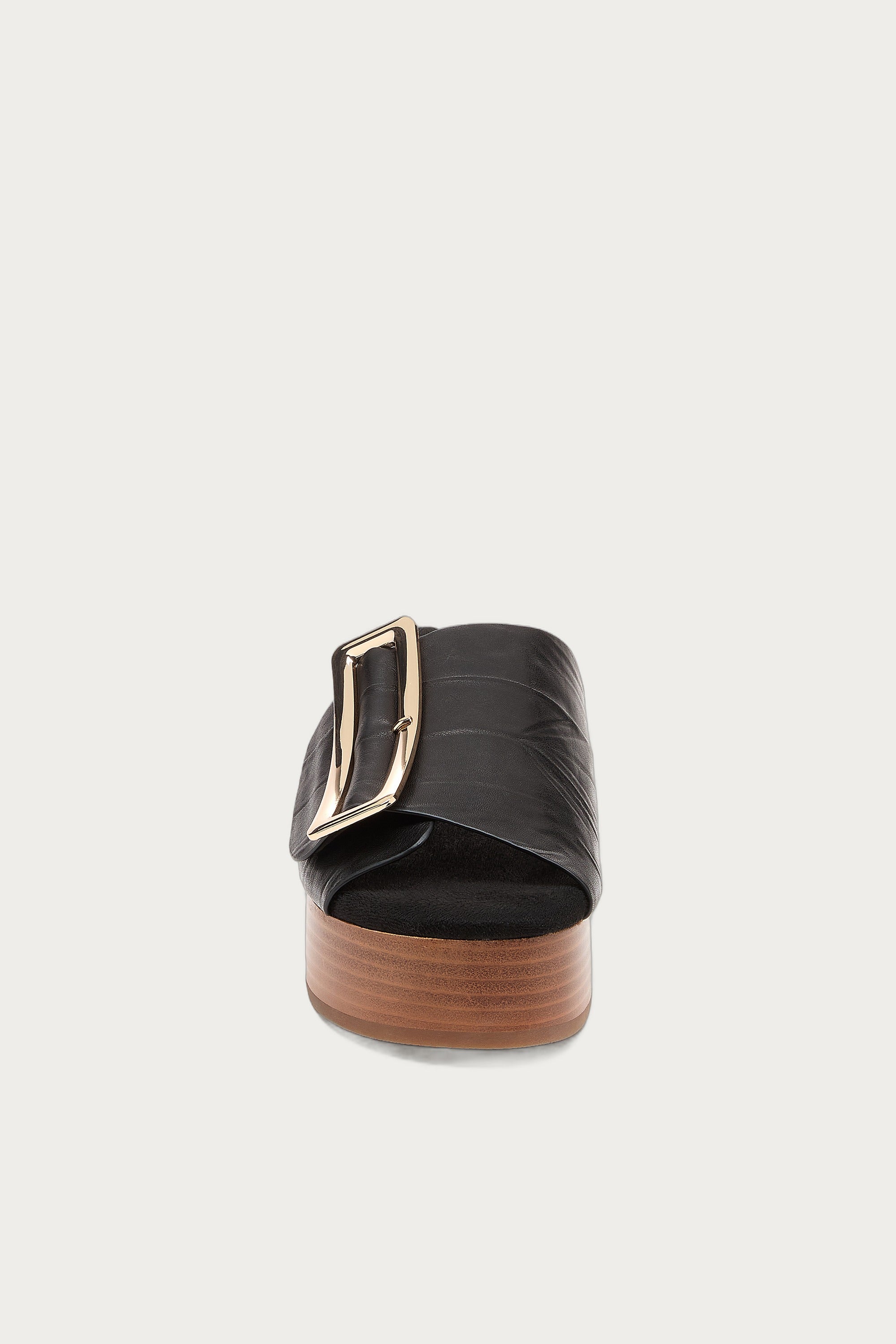 Dover Black Leather Platform Sandals