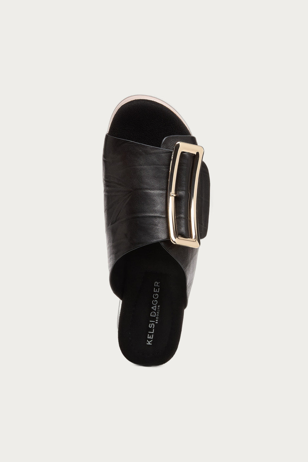 Dover Black Leather Platform Sandals