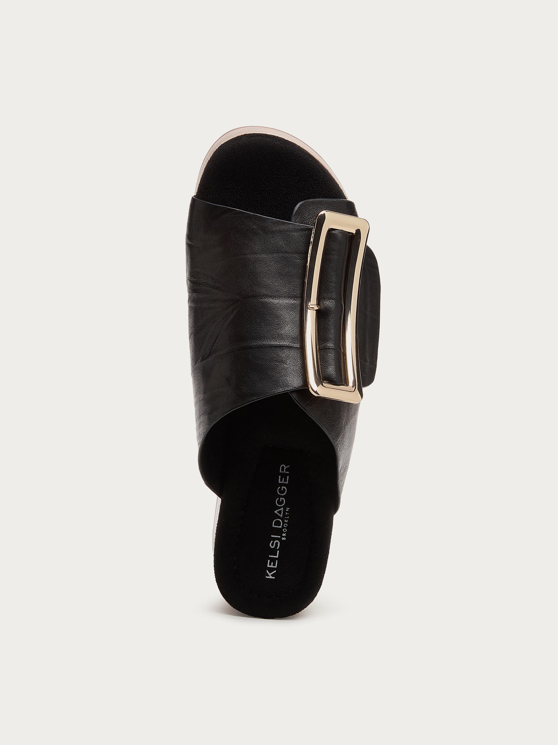 Dover Black Distressed Platform Sandals