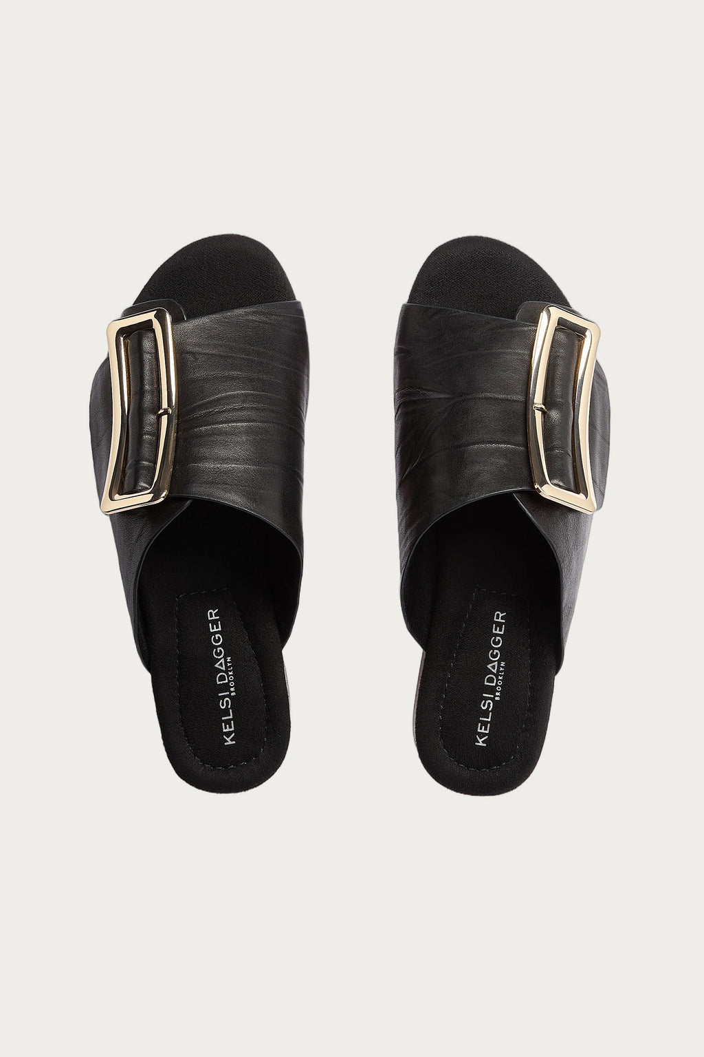 Dover Black Leather Platform Sandals