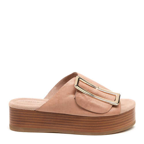 Dover Pink Leather Platform Sandals