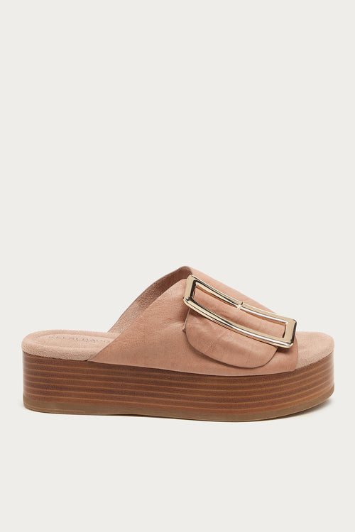 Dover Pink Leather Platform Sandals
