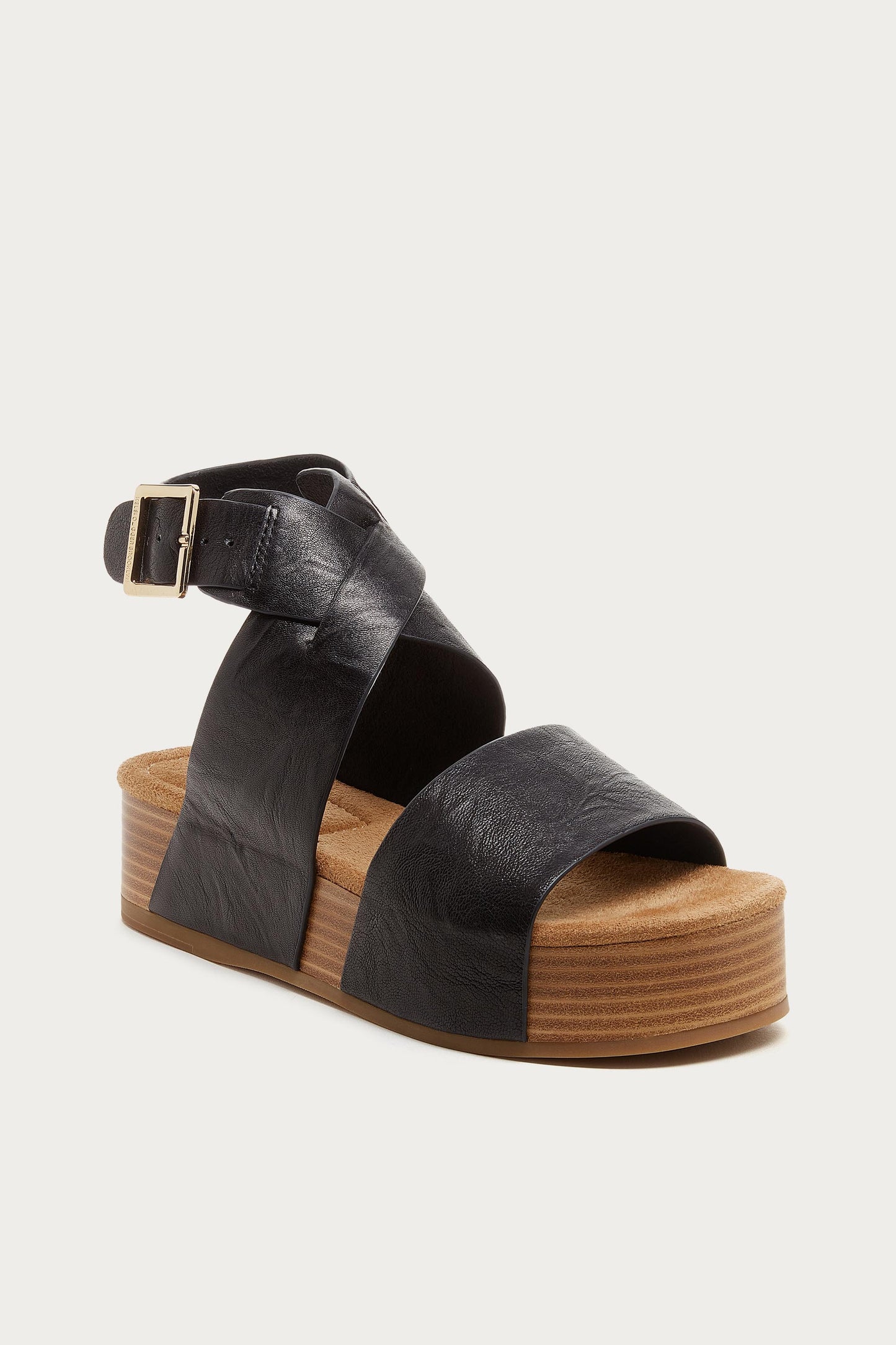 Dunes Black Ankle Platform Sandals