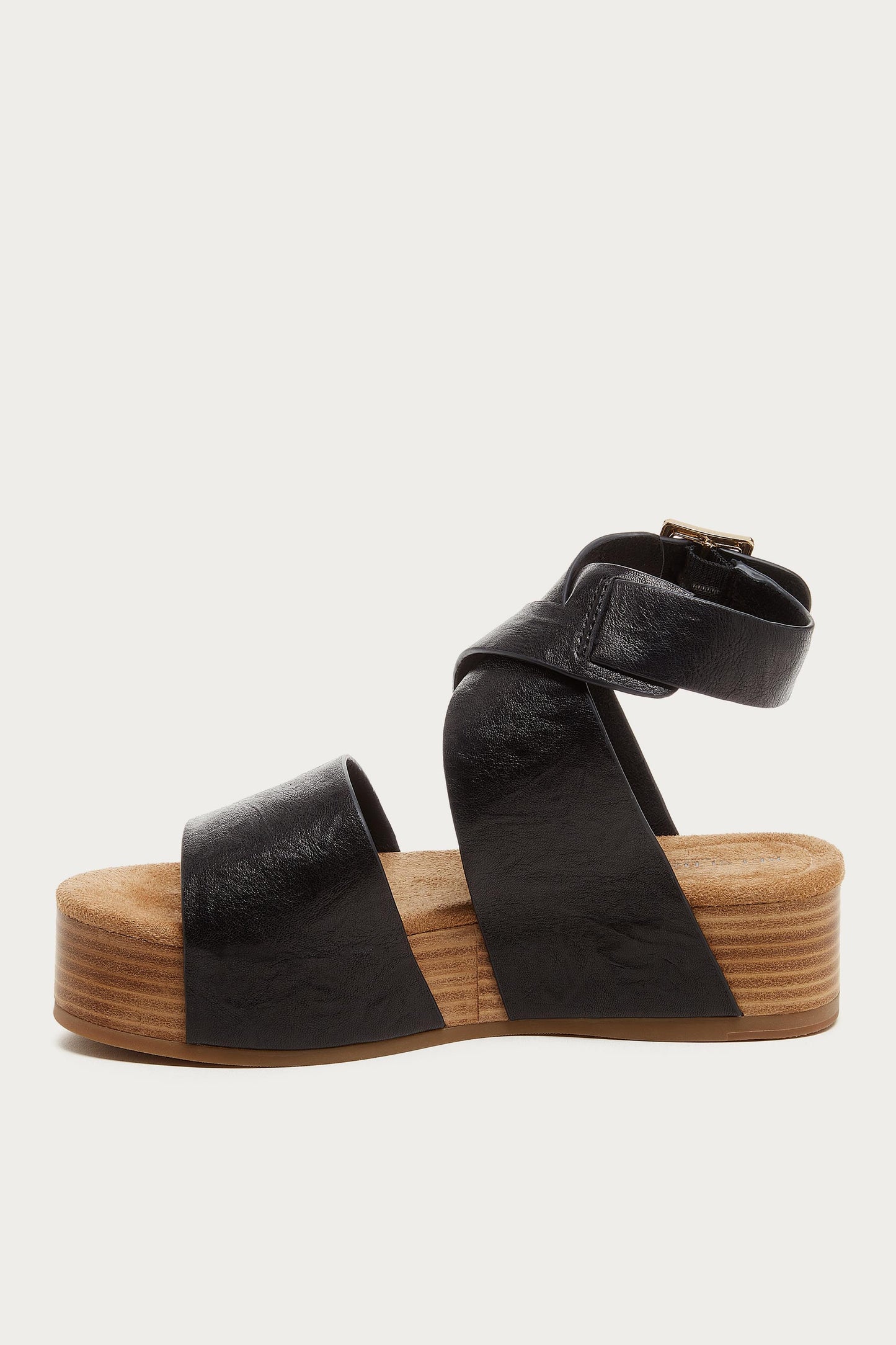 Dunes Black Ankle Platform Sandals