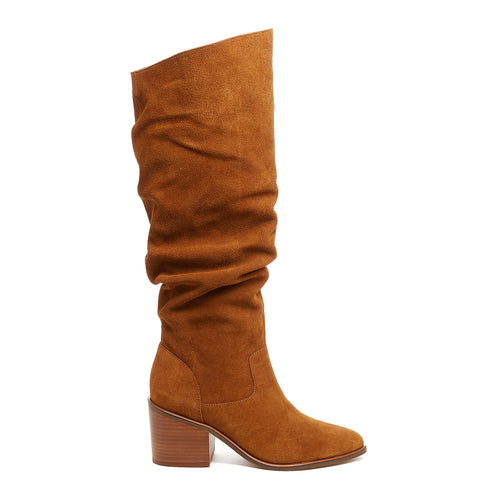 Easton Cognac Suede Slouchy Boots