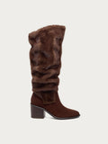Easton Warm Brown Faux Fur Slouchy Boots