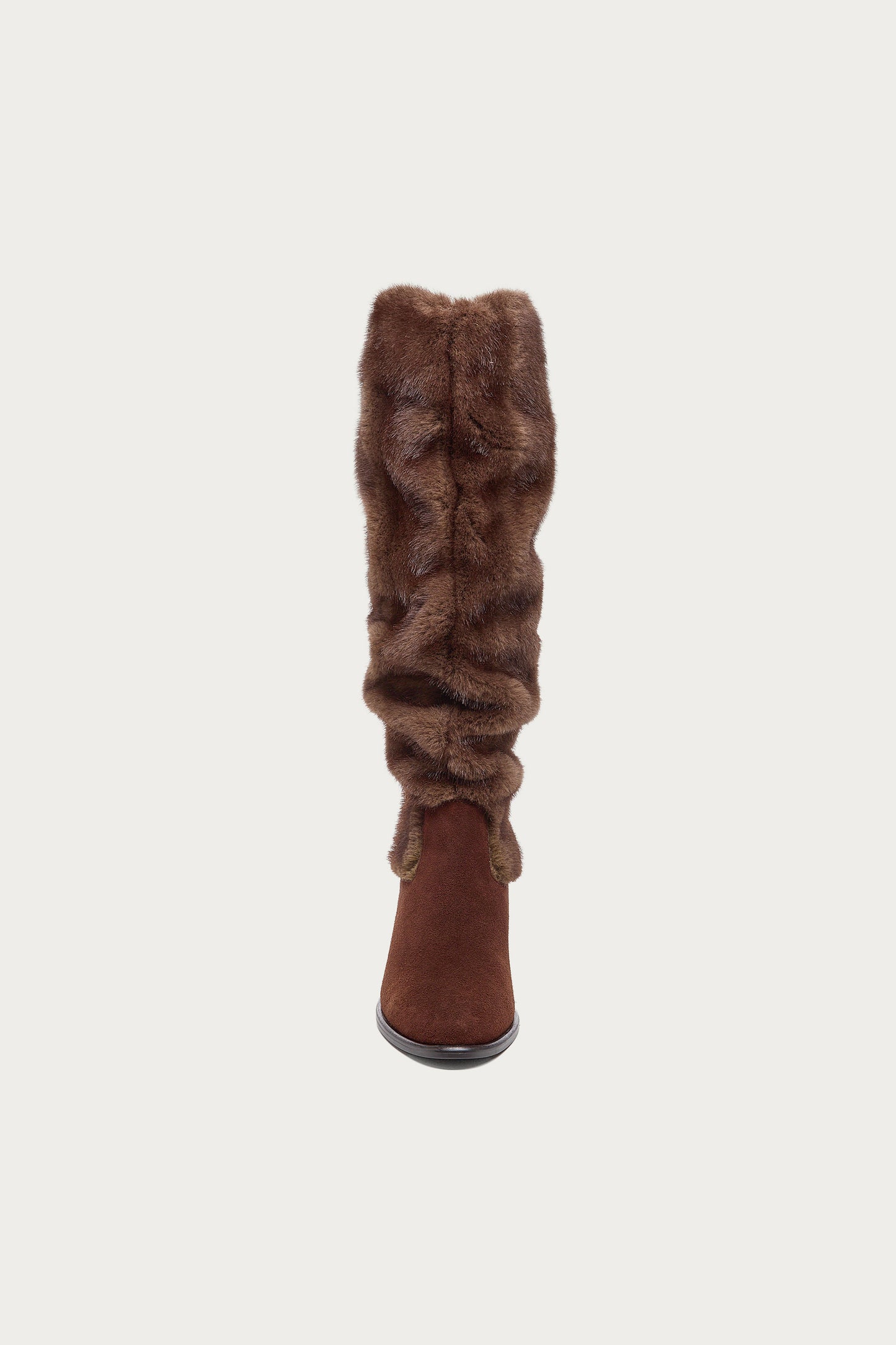 Easton Warm Brown Faux Fur Slouchy Boots